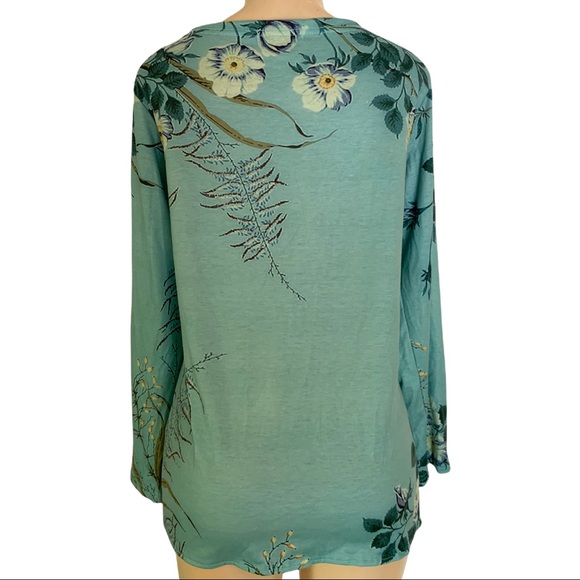 MISSLOOK Floral Scoop Neck Long Sleeve Tee Shirt Blouse - Picture 3 of 4